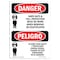 Signmission OSHA, Hard Hats Protection Scaffolding Bilingual, 10in X 7in Rigid Plastic, 7" W, 10" H, Spanish OS-DS-P-710-VS-1297 - alternate 1